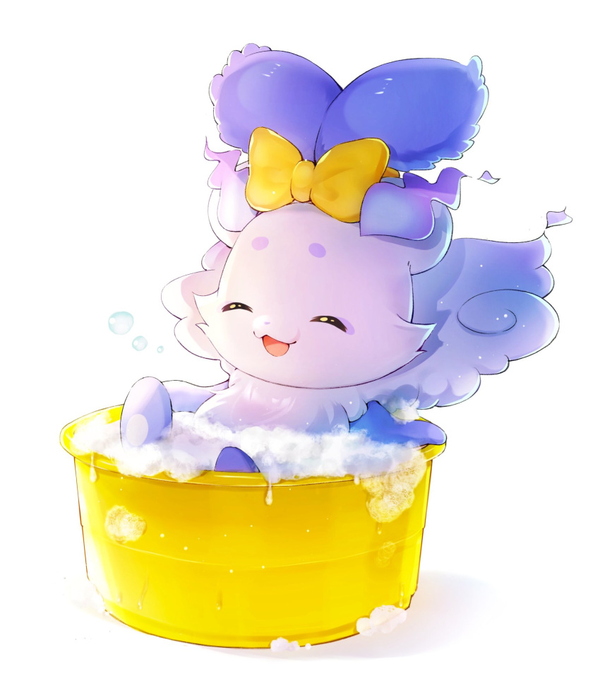 1other, :3, :d, ^_^, bath, bow, bubble_bath, bucket
