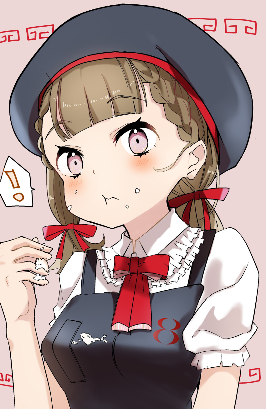 !, 1girl, absurdres, apron, black_apron, black_hat, braid, breasts