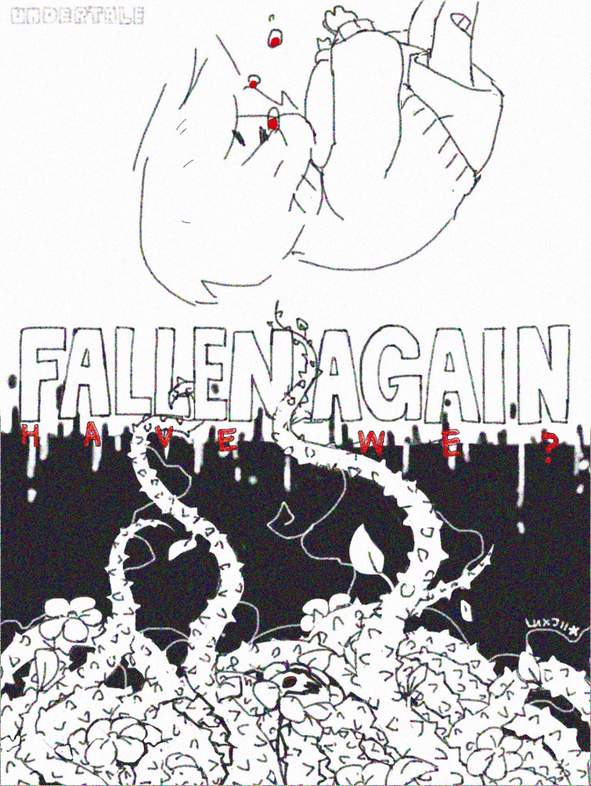 1boy, 1other, 2016, 2d, ambiguous_gender, bandaid, bandaid_on_leg, black_background