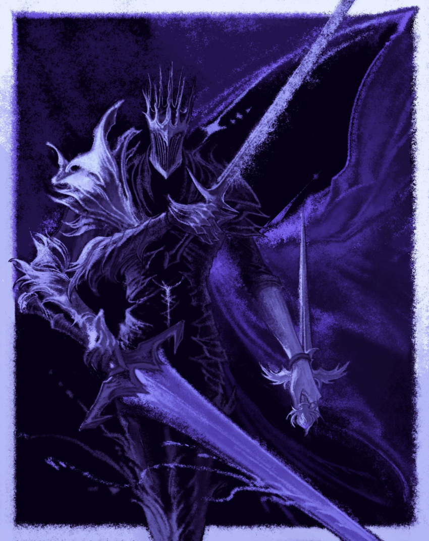 1boy, armor, border, cape, cruentum_noctis, elden_ring, elden_ring_nightreign, extra_arms