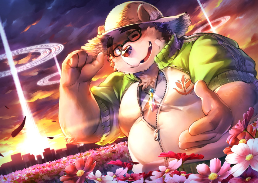 1boy, animal_ears, bandaid, bandaid_on_cheek, bandaid_on_face, bear_boy, bear_ears, belly