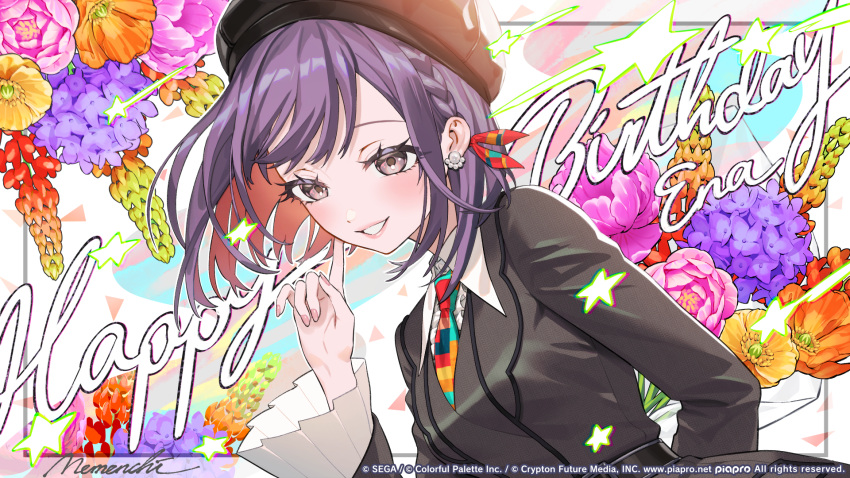 1girl, aburage_(motimotigg20), beret, black_hat, black_jacket, blush, braid, breasts
