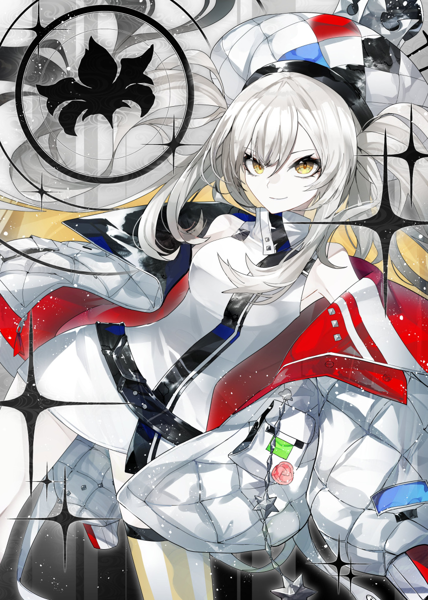 1girl, absurdres, bare_shoulders, belt, black_belt, commentary_request, dress, fate/grand_order