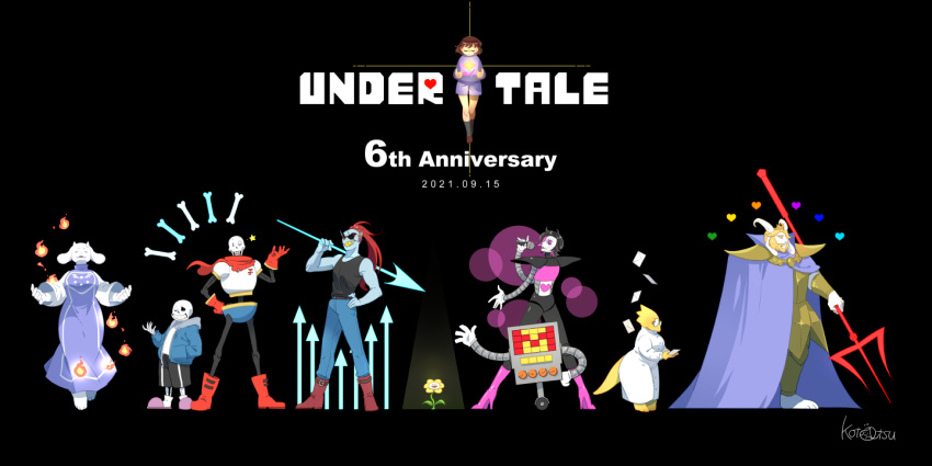 1other, 2021, 2d, 3girls, 5boys, alphys, ambiguous_gender, android