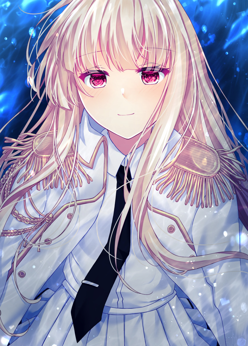 1girl, absurdres, aquarium_wa_odoranai, collared_shirt, epaulettes, highres, jacket, jacket_on_shoulders