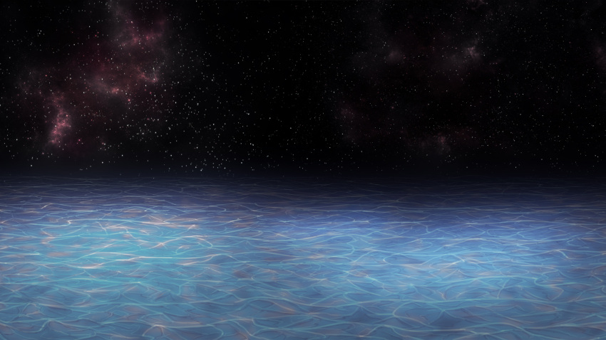 blacksaikou, commentary, english_commentary, highres, in-universe_location, lunar_capital_(touhou), nebula, no_humans, ocean, sky, space, star_(sky), starry_sky, touhou, water