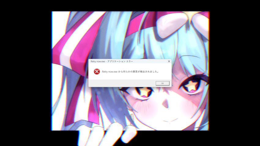 1girl, blue_hair, blush, closed_mouth, gloves, hair_between_eyes, hair_ribbon, hairband