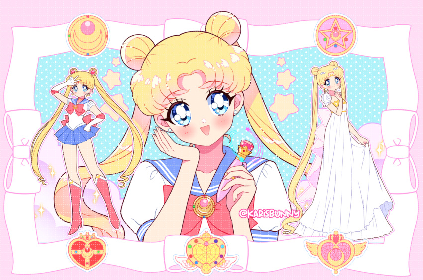 back_bow, bishoujo_senshi_sailor_moon, bishoujo_senshi_sailor_moon_(first_season), blonde_hair, blue_eyes, blue_sailor_collar, bow, choker