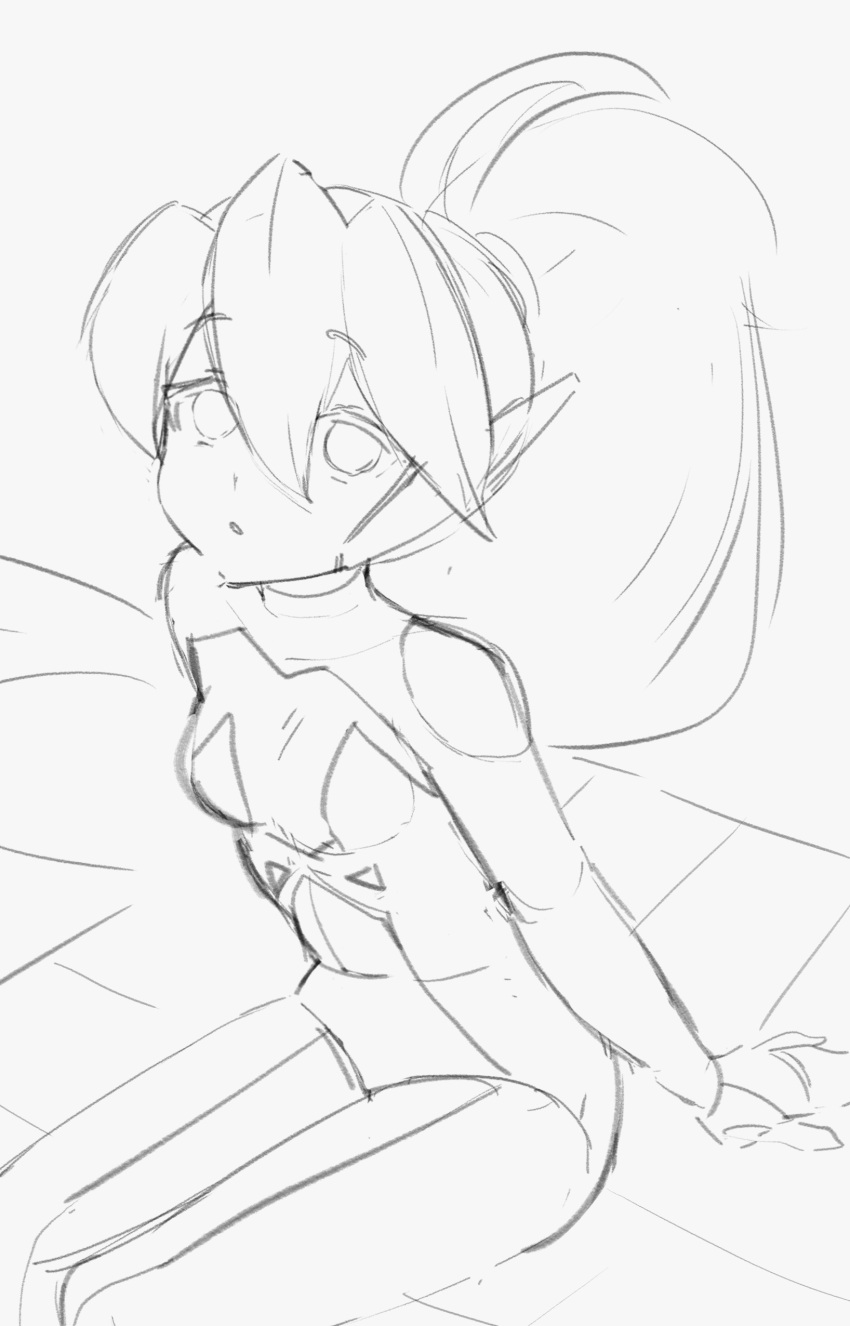 1girl, absurdres, alternate_costume, biometal, bodystocking, breasts, ciel_(mega_man), commission