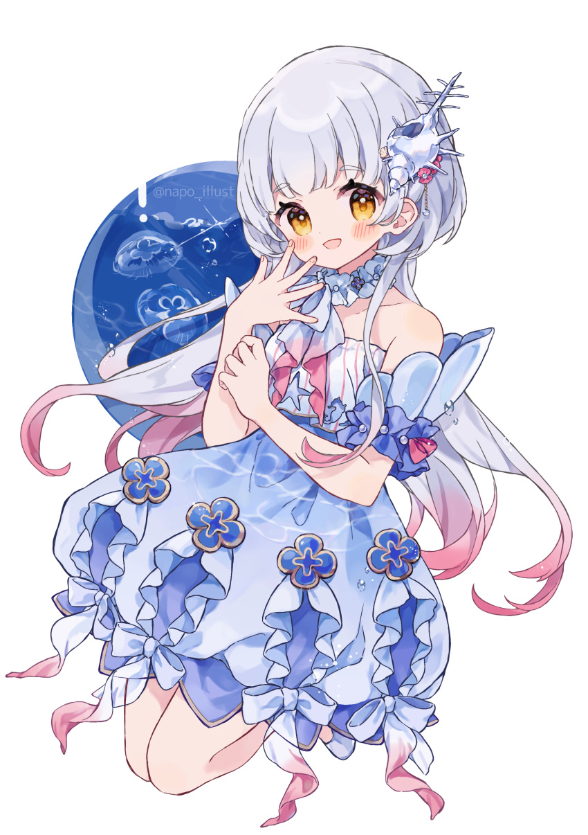 1girl, absurdres, animal, animal_cutout, armband, artist_name, blue_armband, blue_bow