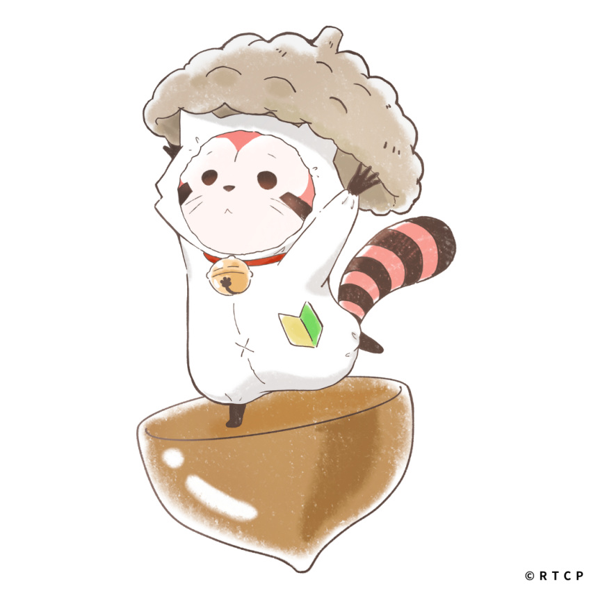 1boy, acorn, akacal_(calcal-dan), animal_ears, araiguma_calcal-dan, artist_name, bell, closed_mouth