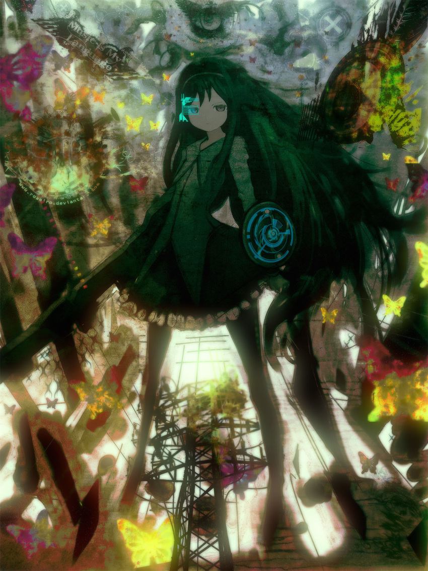 akemi_homura, bad_id, butterfly, cong1991, hairband, highres, long_hair, magical_girl