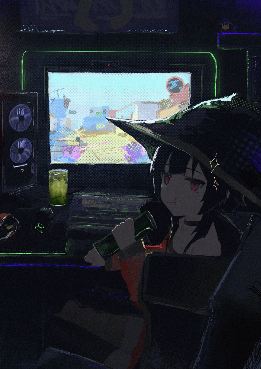 absurdres, chair, computer, computer_fan, computer_keyboard, counter-strike, counter-strike_(series), dark_room