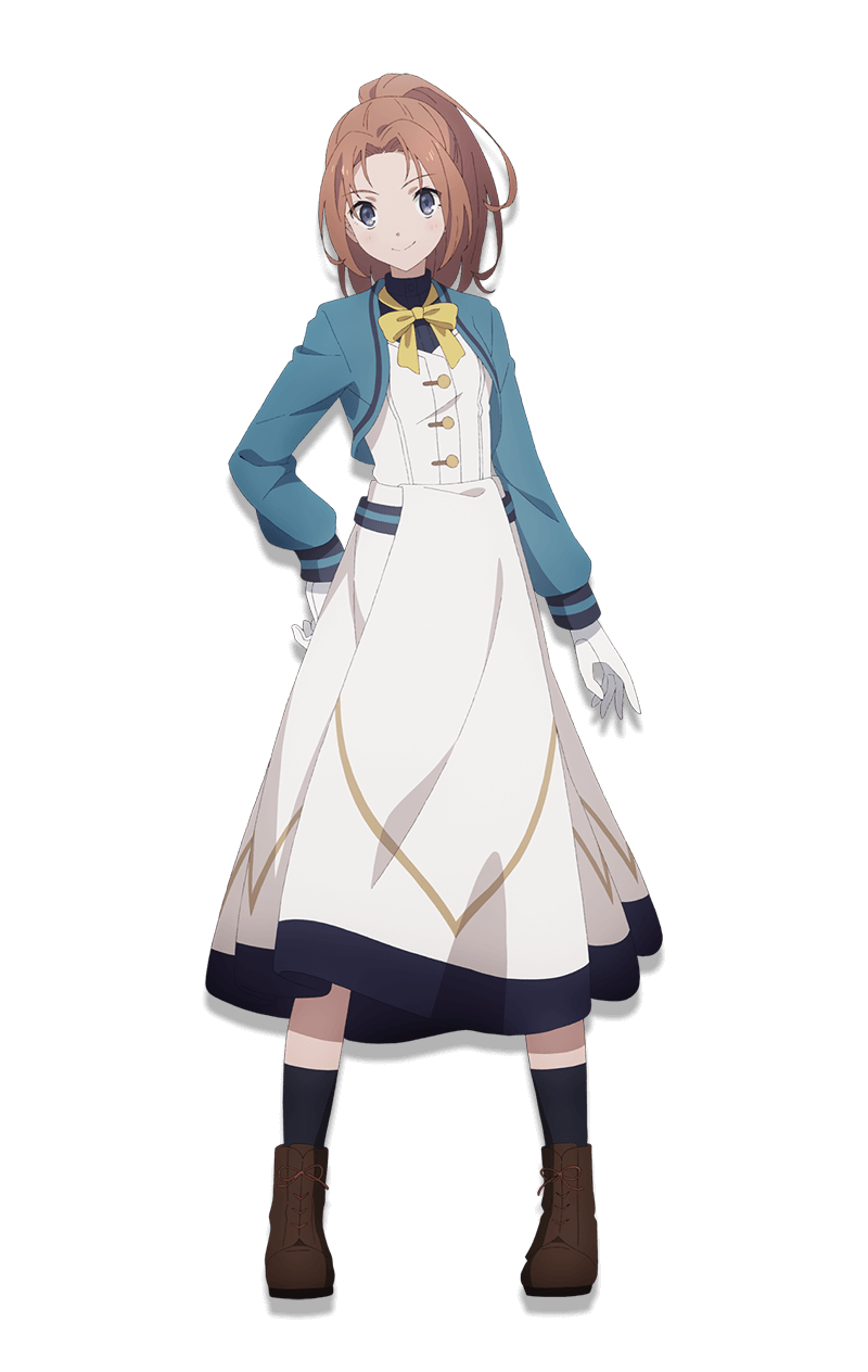 1girl, anime_coloring, black_socks, blue_eyes, boots, bow, bowtie, brown_boots