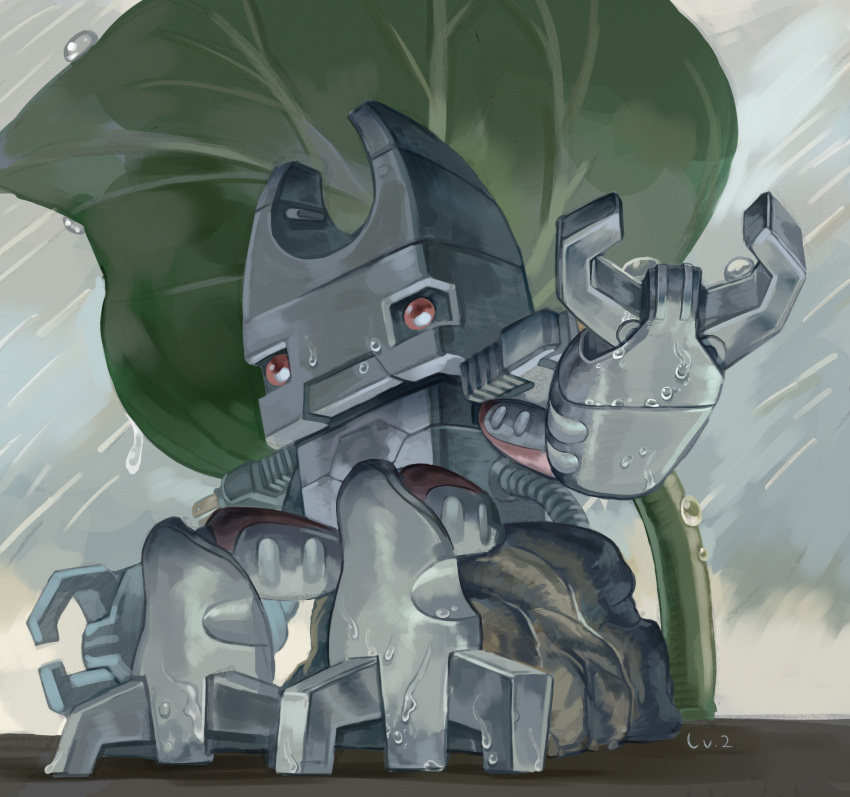 animate_object, digimon, digimon_(creature), full_body, highres, kokuwamon, leaf, level-00