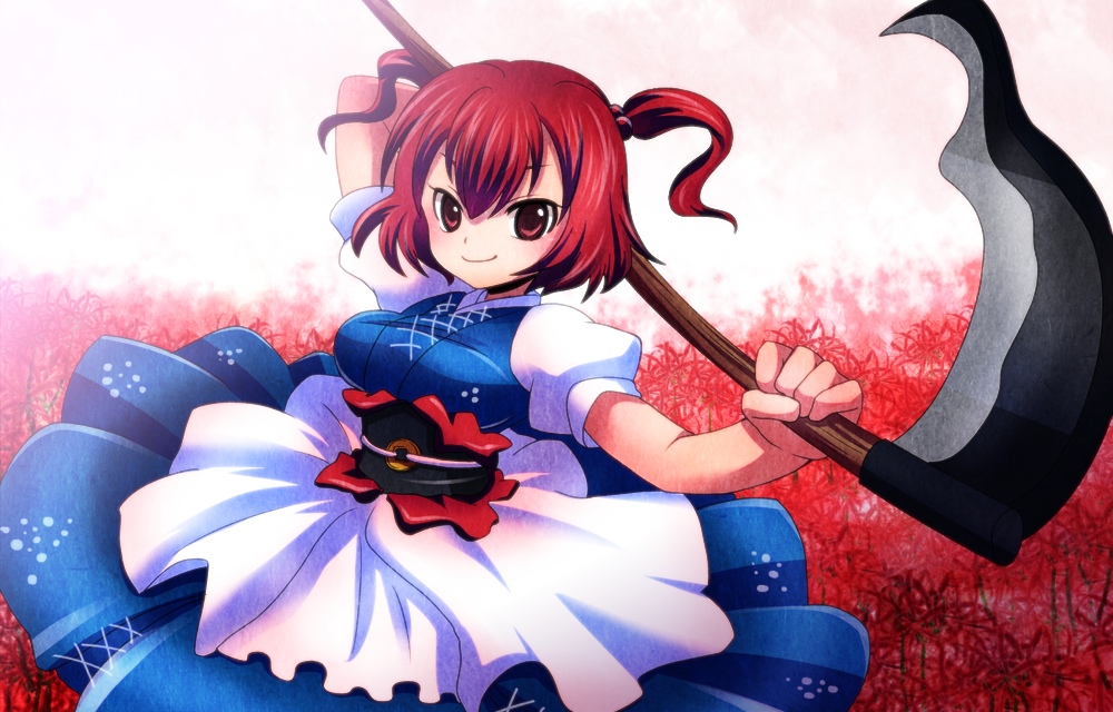 ara, ara_(sora-ageha), hair_bobbles, hair_ornament, onozuka_komachi, red_eyes, red_hair, redhead