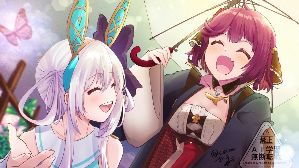 2girls, ^_^, animal_ears, arm_up, atelier_(series), atelier_sophie, blurry, blurry_background
