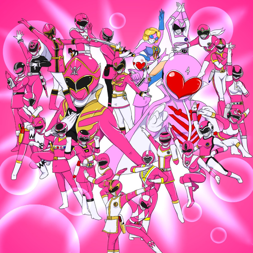 6+girls, battle_fever_j, bouken_pink, change_phoenix, chikyuu_sentai_fiveman, choudenshi_bioman, chouriki_sentai_ohranger, choushinsei_flashman, dai_sentai_goggle-v, deka_pink, dengeki_sentai_changeman, denji_sentai_megaranger, denshi_sentai_denziman, denzi_pink, dyna_pink, five_pink, gekisou_sentai_carranger, ginga_pink, go_pink, goggle_pink, gogo_sentai_boukenger, gokai_pink, gosei_pink, gosei_sentai_dairanger, heart_queen, helios_(divisar), hikari_sentai_maskman, himitsu_sentai_goranger, houou_ranger, jakq_dengekitai, kagaku_sentai_dynaman, kaizoku_sentai_gokaiger, kousoku_sentai_turboranger, kyouryuu_sentai_zyuranger, kyuukyuu_sentai_gogofive, magi_pink, mahou_sentai_magiranger, mega_pink, mirai_sentai_timeranger, miss_america, momo_ranger, multiple_girls, oh_pink, pink, pink_five, pink_flash, pink_mask_(maskman), pink_racer, pink_turbo, ptera_ranger, samurai_sentai_shinkenger, seijuu_sentai_gingaman, shinken_pink, super_sentai, tensou_sentai_goseiger, time_pink, tokusou_sentai_dekaranger