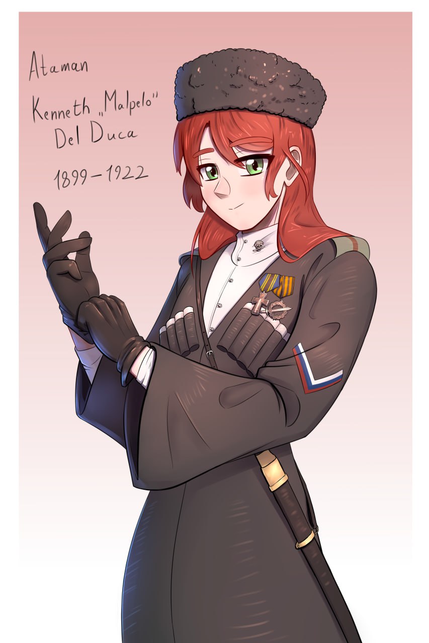1boy, adjusting_clothes, adjusting_gloves, arditi, bishounen, black_coat, black_gloves, character_name