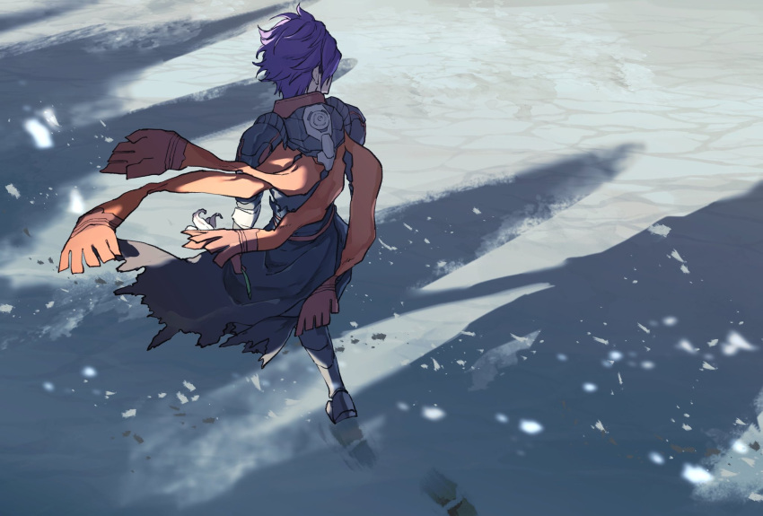 1boy, armor, fire, fire_emblem, fire_emblem:_three_houses, fire_emblem_warriors:_three_hopes, from_behind, highres