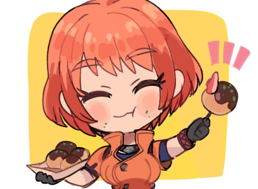 1girl, chibi, closed_eyes, closed_mouth, eating, fire_emblem, fire_emblem:_three_houses, fire_emblem_warriors:_three_hopes