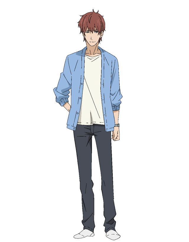 1boy, anime_coloring, brown_eyes, brown_hair, cardigan, character_name, clenched_hand, closed_mouth