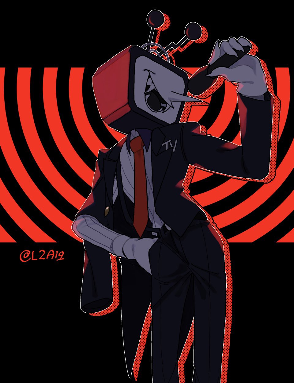 1boy, ant_tenna, antennae, belt, black_belt, black_jacket, black_pants, claws
