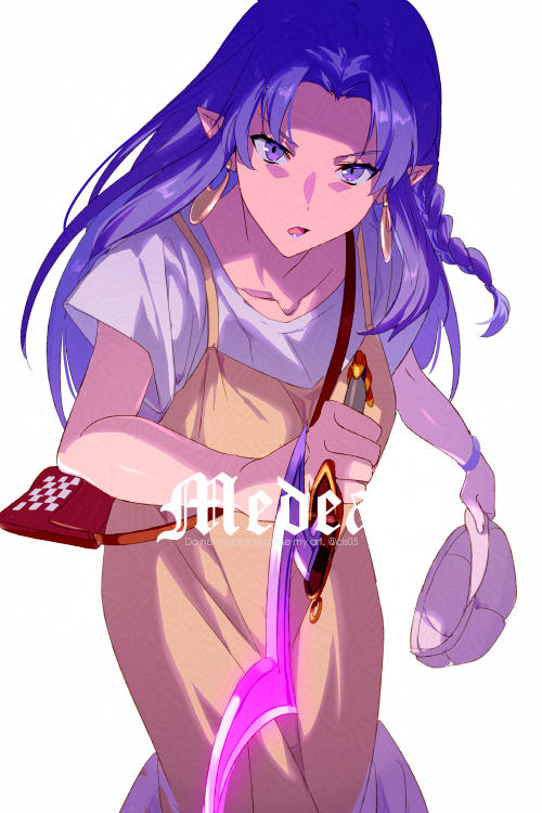 1girl, blue_eyes, blue_hair, braid, breasts, character_name, dagger, dress