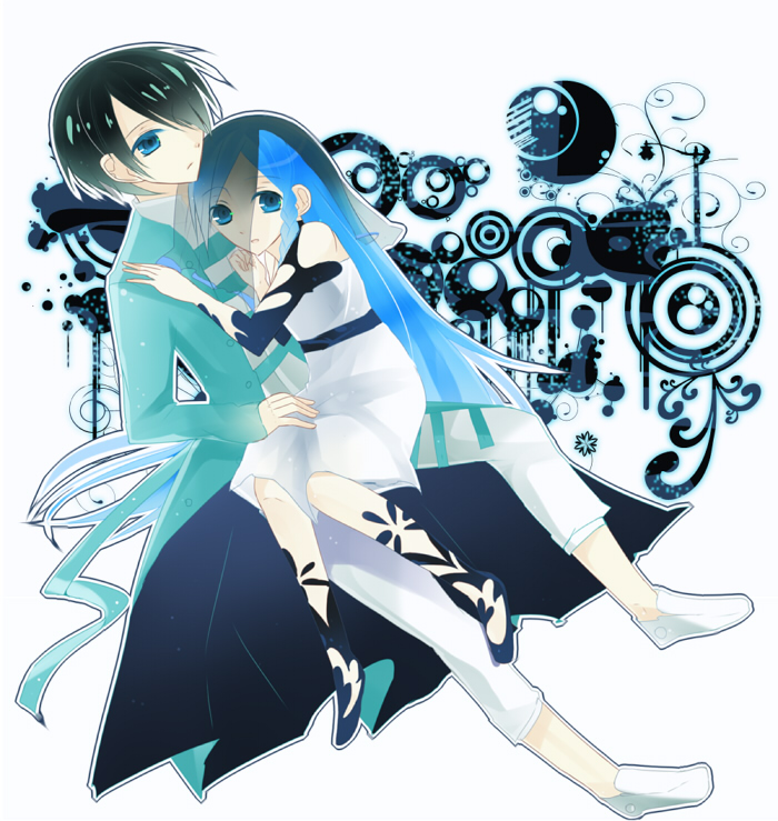 bad_id, blue_eyes, blue_hair, character_request, dress, formal, hinasora_azuki, kunagisa_nao