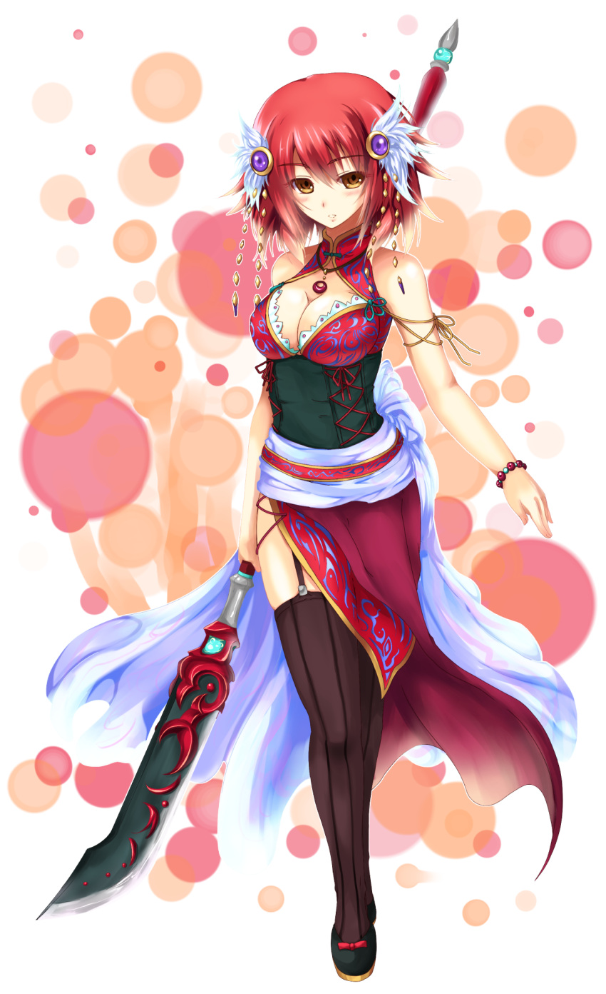 breasts, china_dress, chinese_clothes, cleavage, cleavage_cutout, garter_straps, highres, kikyou-0423