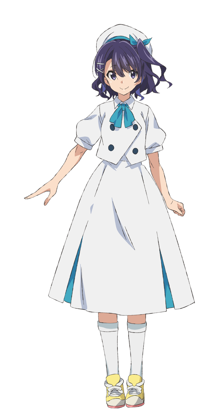 1girl, anime_coloring, ascot, blue_ascot, blue_eyes, blue_hair, breasts, closed_mouth
