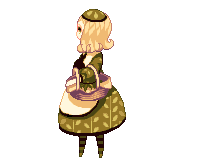 animated_gif, basket, blonde_hair, collet, dress, flower, gif, hat