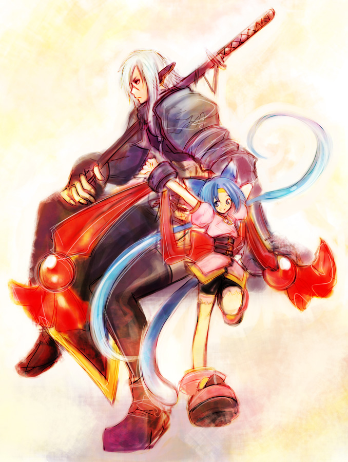 albel_nox_(cosplay), animal_ears, arumat_p._thanatos, bad_id, belt, blue_eyes, blue_hair, cat_ears