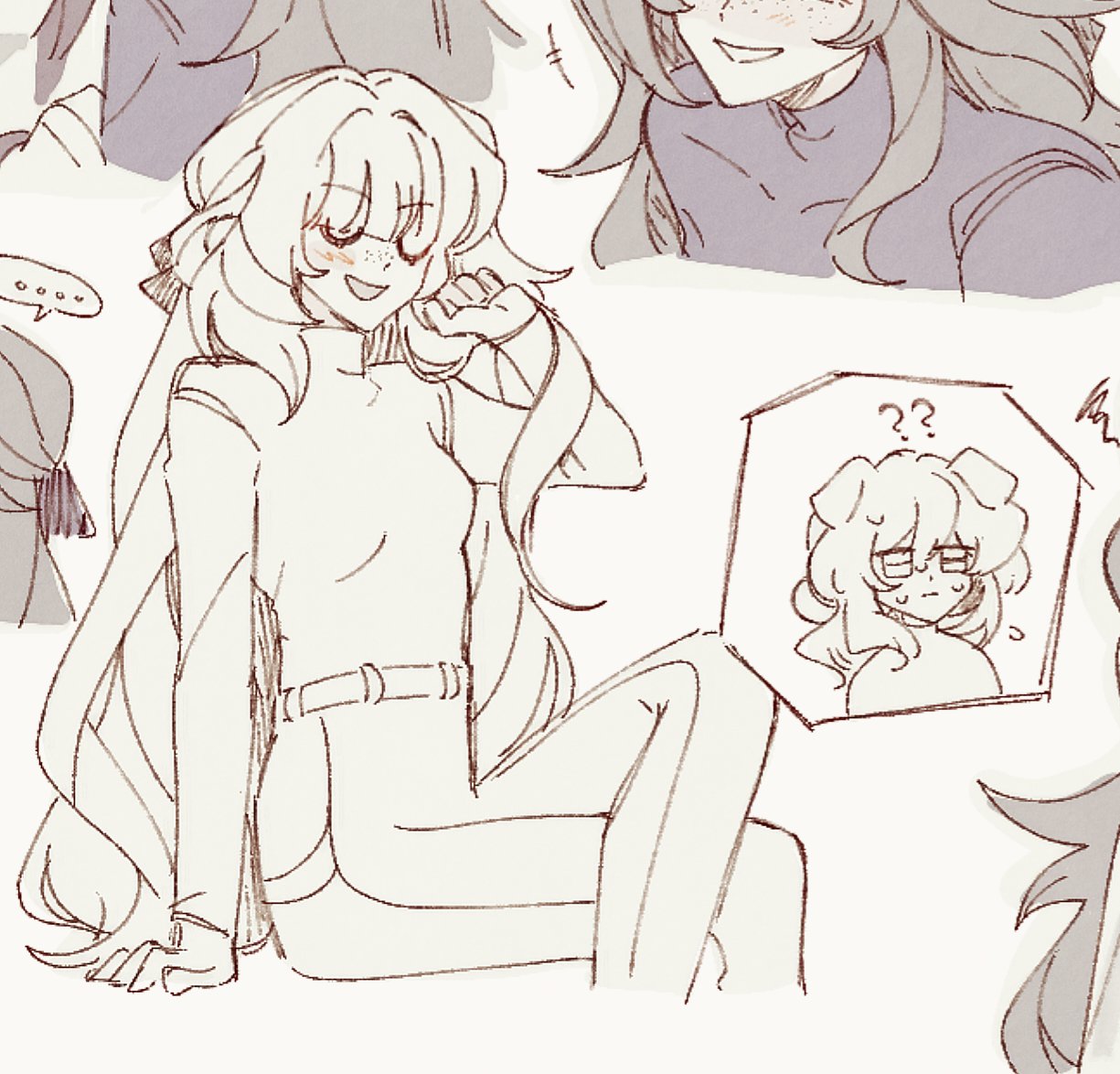 ..., 2girls, :d, ?, ??, alternate_costume, breasts, casual