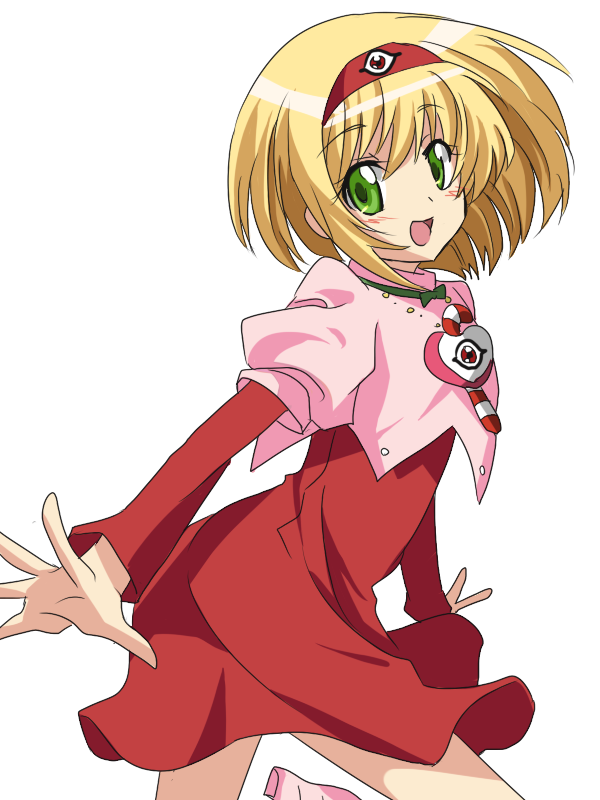 bolero, candy_cane, compacthuman, cropped_jacket, dai_mahou_touge, dress, green_eyes, hairband