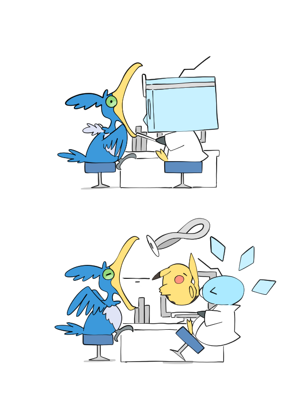 animal_ears, animal_focus, beak, bird, closed_eyes, commentary_request, cramorant, dehydrated