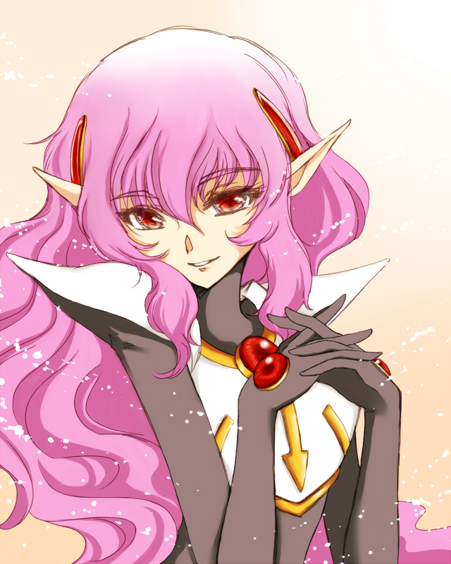 1girl, armor, bodysuit, breastplate, gradient_background, hair_between_eyes, interlocked_fingers, long_pointy_ears