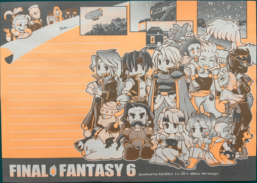 3girls, 6+boys, absurdres, aircraft, airship, armor, black_hair, blonde_hair