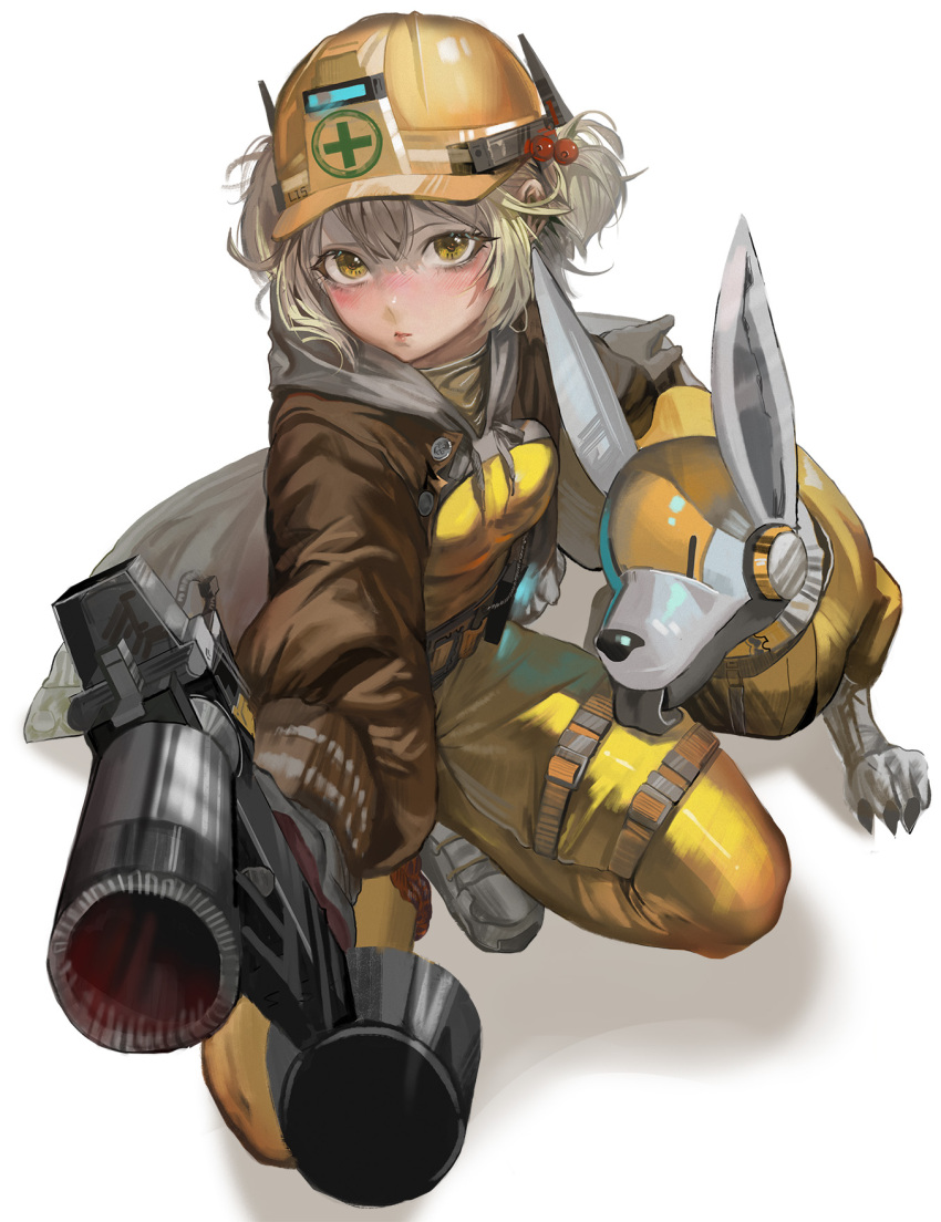 1girl, belt, blonde_hair, blush, bodysuit, breasts, gloves, goddess_of_victory:_nikke
