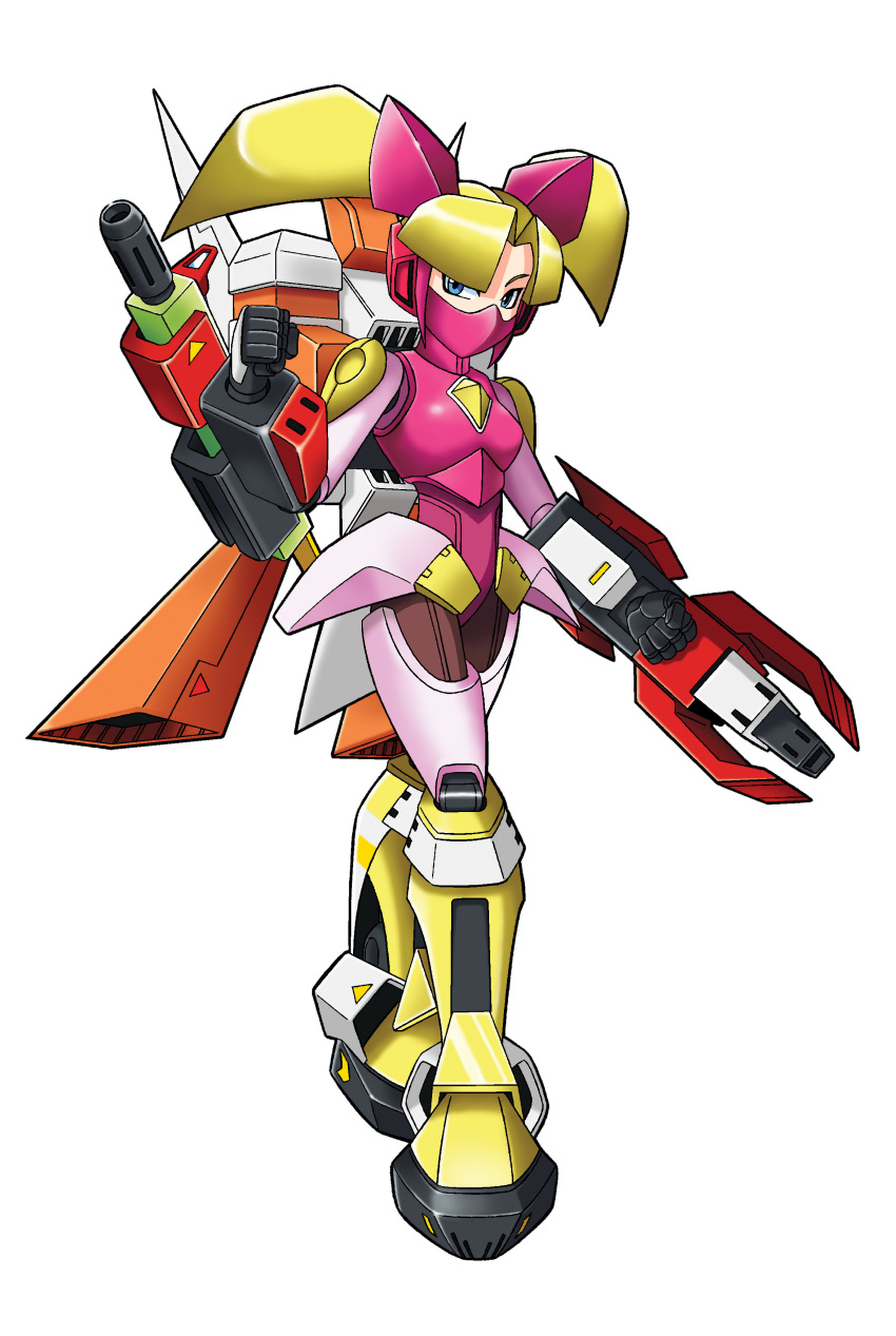 1girl, absurdres, blonde_hair, blue_eyes, custom_robo, custom_robo_arena, full_body, highres