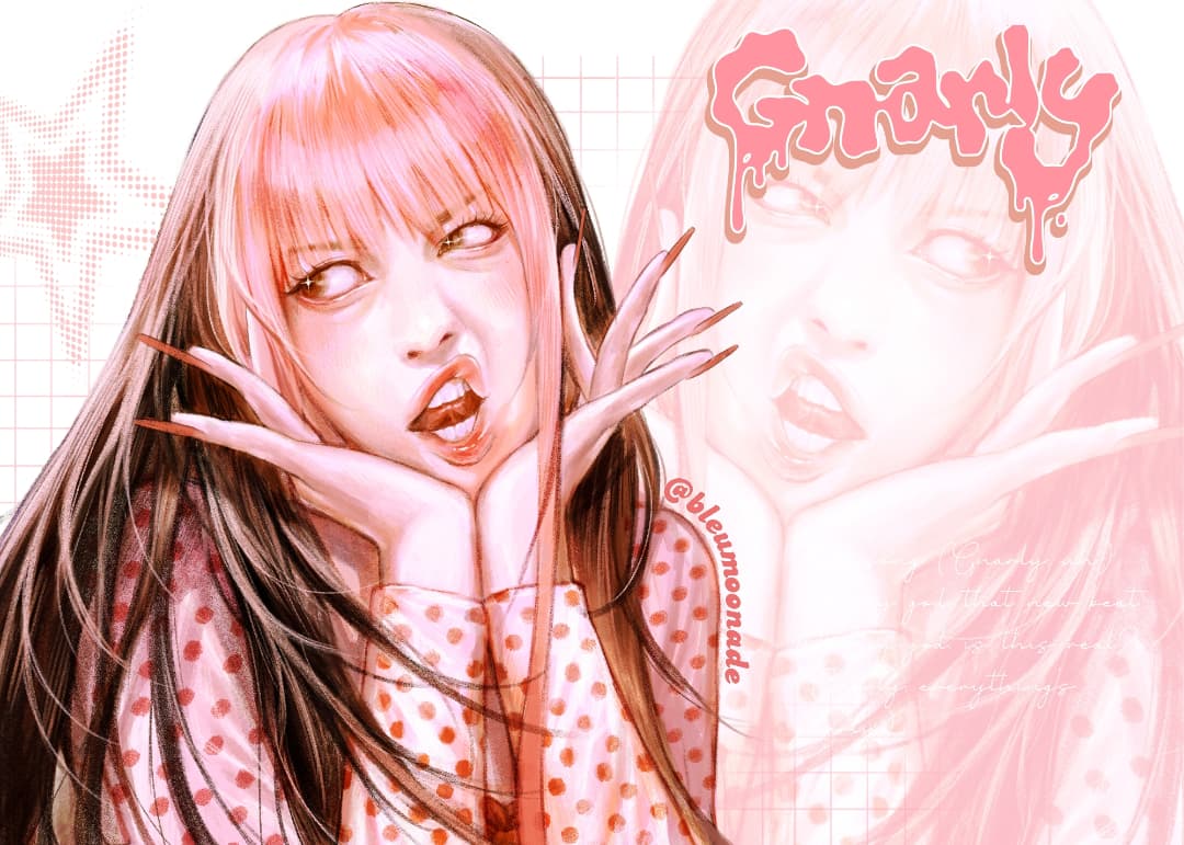 1girl, artist_name, asian, bleumoonade, brown_eyes, brown_hair, english_commentary, fingernails