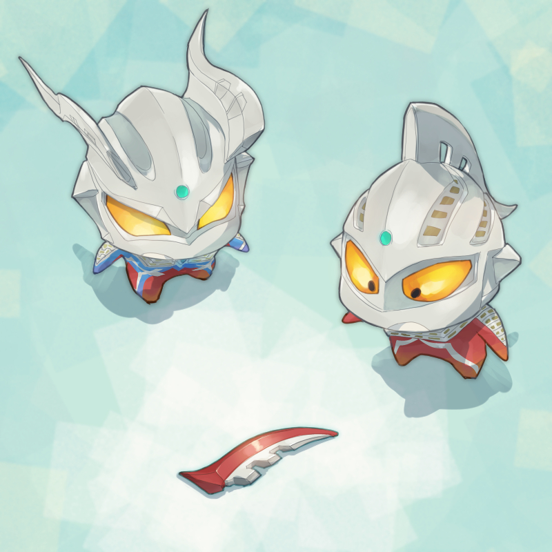 2boys, :o, alien, armor, blue_skin, breastplate, chibi, chibi_only