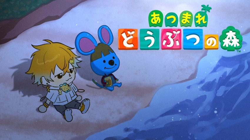 2boys, :3, animal_crossing, animal_crossing_(style), animal_ears, aqua_hair, beach, black_eyes