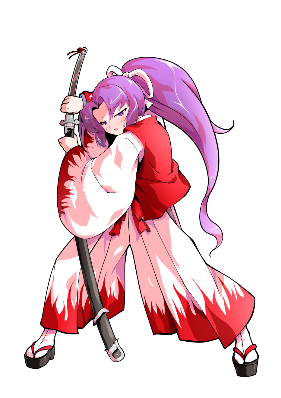 1girl, :o, alphes_(style), blush, commentary_request, curtained_hair, dairi, flame_print