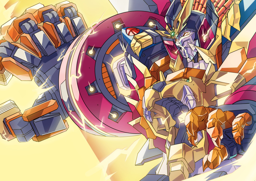 claws, daison, final_gaogaigar, giant_hand, glowing, glowing_eyes, goldion_finger, hakaiou:_gaogaigar_vs._betterman