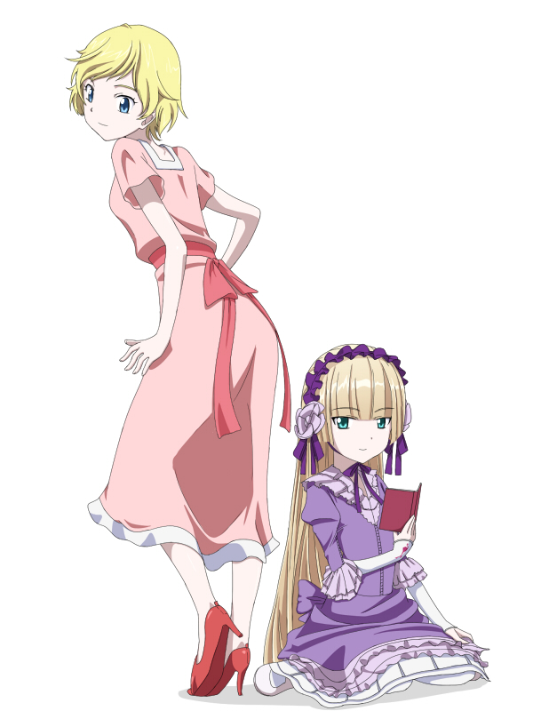 avril_bradley, blonde_hair, blue_eyes, book, dress, gosick, green_eyes, hairband
