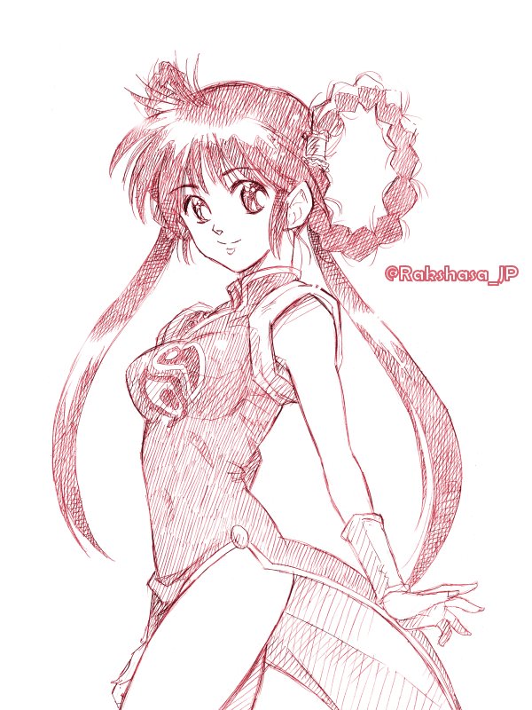 1girl, breasts, china_dress, chinese_clothes, dress, mamono_hunter_youko, mano_youko, medium_breasts