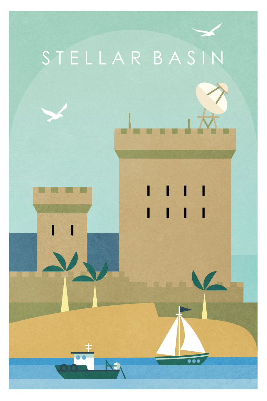 absurdres, boat, border, building, day, dredge_(video_game), english_text, highres
