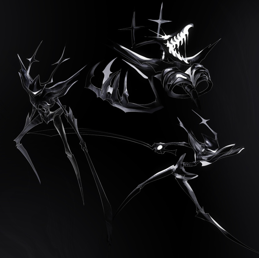 1other, absurdres, antlers, armor, black_background, black_knife_(deltarune), deer_antlers, deltarune