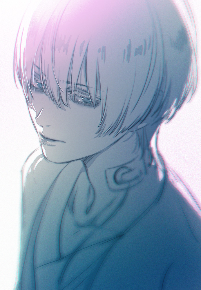 1boy, bags_under_eyes, calyx_(ff14), commentary, expressionless, final_fantasy, final_fantasy_xiv, hair_between_eyes